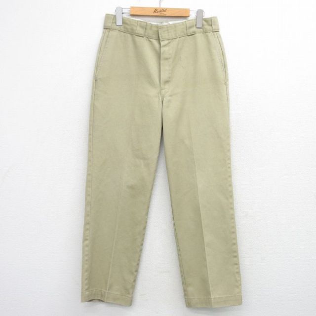 W31★古着 ディッキーズ ワーク パンツ メンズ 80年代 80s USA製 ベージュ【spe】 26feb27