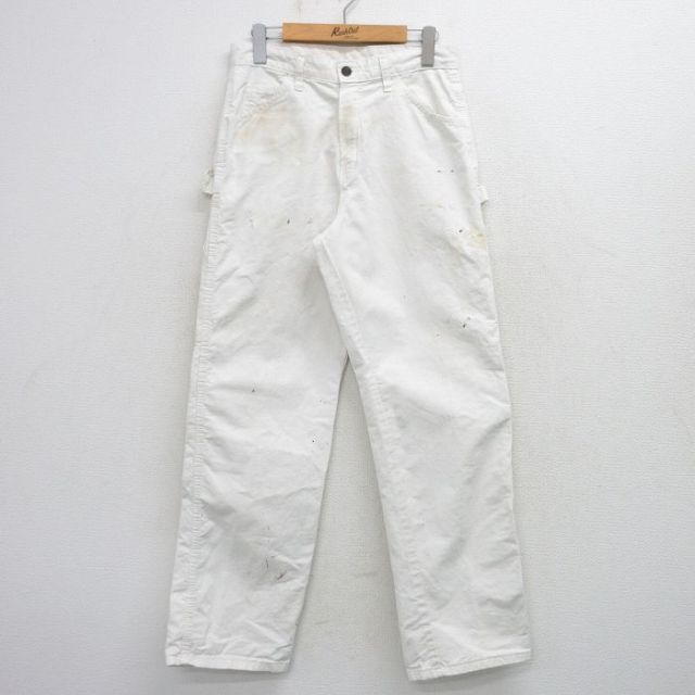 古着通販 W29☆古着 ディッキーズ ペインター パンツ メンズ コットン 白