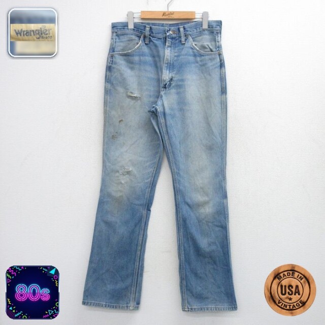 【50%OFF】ラングラー 80s ジーンズ ヒゲ ネイビー W32 | 古着