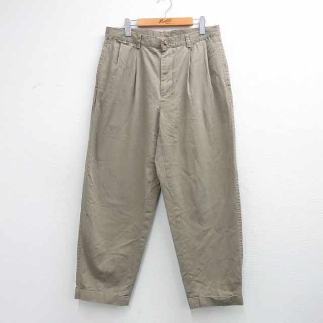 【20%OFF】ノーティカ 90s パンツ ワンポイントロゴ ベージュ W34 | 古着
