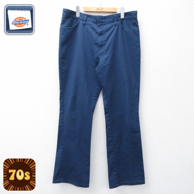 【50%OFF】ディッキーズ 70s ワークパンツ フレア ネイビー W35 | 古着