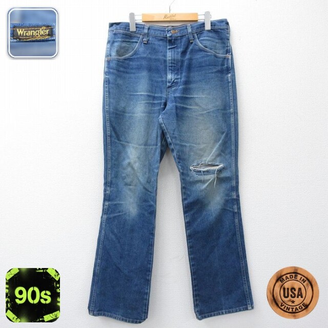 【50%OFF】ラングラー 90s ジーンズ ヒゲ ネイビー W33 | 古着