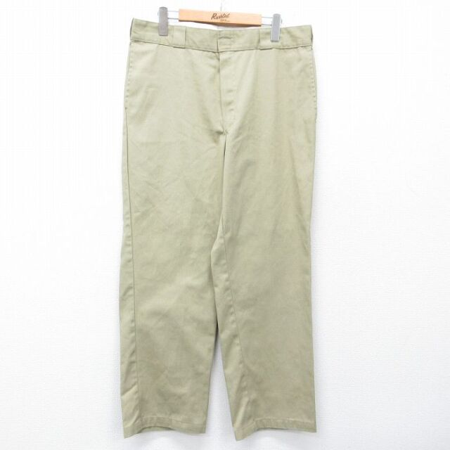 W36★古着 ディッキーズ ワーク パンツ メンズ 874 ベージュ系 26mar10