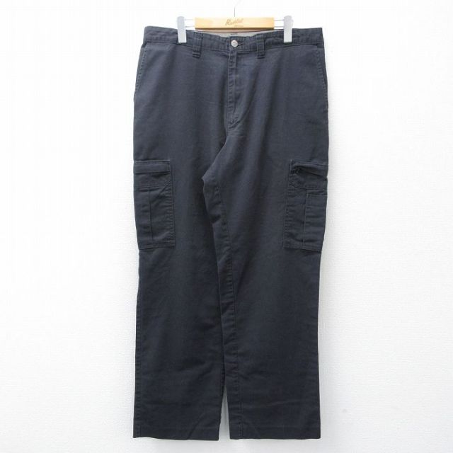 W36★古着 ディッキーズ ワーク カーゴ パンツ メンズ 黒 26mar12