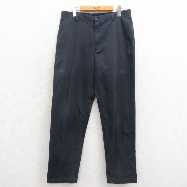 W34★古着 エルエルビーン パンツ メンズ 00年代 00s コットン 黒 26mar13