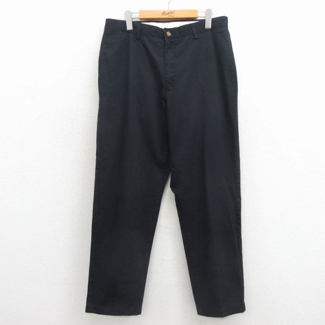 W33★古着 エルエルビーン パンツ メンズ 00年代 00s コットン 黒 26mar13