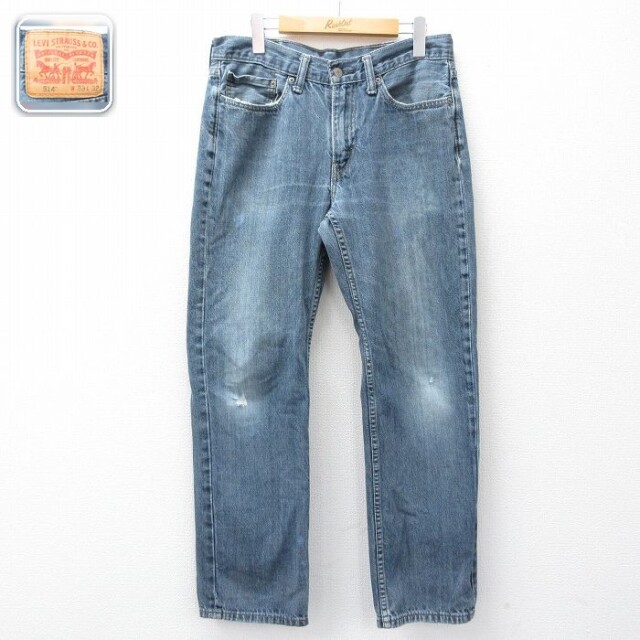 【50%OFF】リーバイス514 ジーンズ ヒゲ ネイビー W33 | 古着