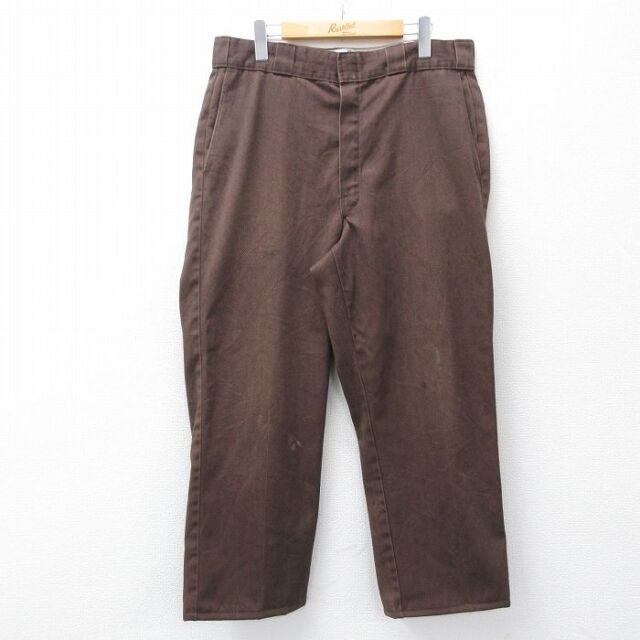 W35★古着 ディッキーズ ワーク パンツ メンズ 80年代 80s USA製 茶【spe】 26mar16