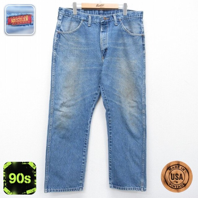 【20%OFF】ラスラー 90s ジーンズ ヒゲ ネイビー W38 | 古着