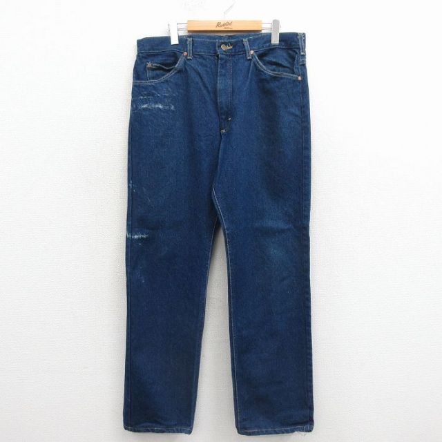 W36★古着 リー Lee ジーンズ メンズ 80年代 80s コットン USA製 タロン 紺 デニム【spe】 26mar18