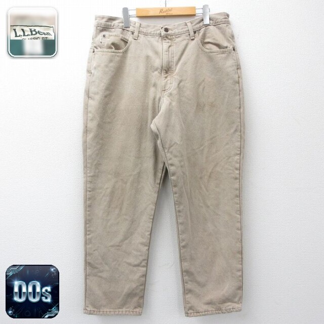 【20%OFF】エルエルビーン 00s ジーンズ 内側フリース ベージュ W38 | 古着
