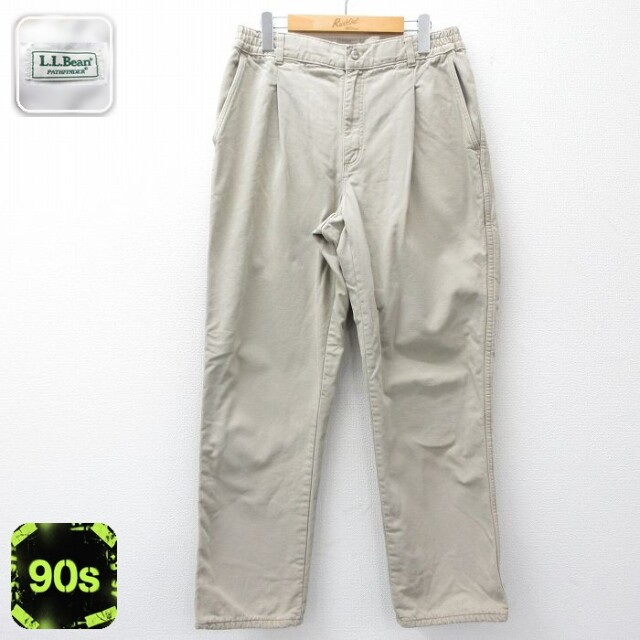 【20%OFF】エルエルビーン 90s パンツ 内側フランネル ベージュ W34 | 古着
