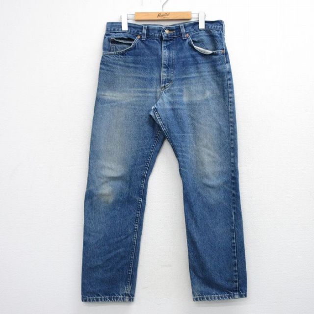 W36★古着 リー Lee ジーンズ メンズ 90年代 90s ヒゲ コットン USA製 紺 デニム【spe】 26mar19