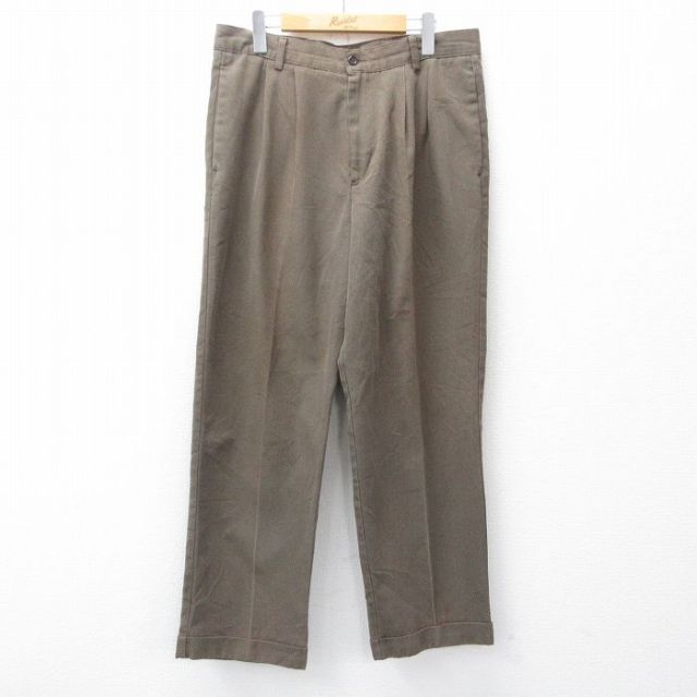 ドッカーズ パンツ チェック ブラウン 実寸W34 | 古着