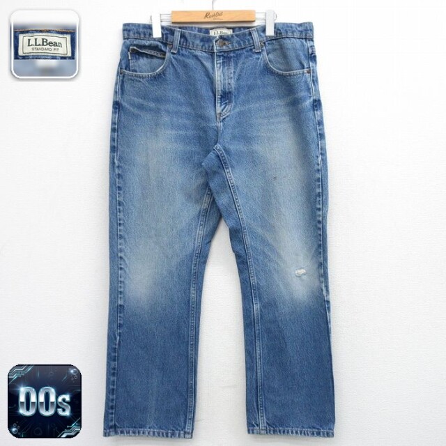 【20%OFF】エルエルビーン 00s ジーンズ ヒゲ ネイビー 実寸W38 | 古着