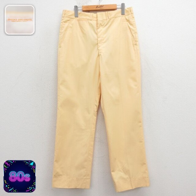 【20%OFF】ブルックスブラザーズ 80s スラックス タロン イエロー 実寸W33 | 古着