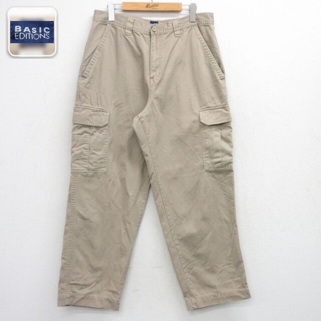 【20%OFF】ベーシックエディションズ カーゴパンツ ベージュ 実寸W34 | 古着