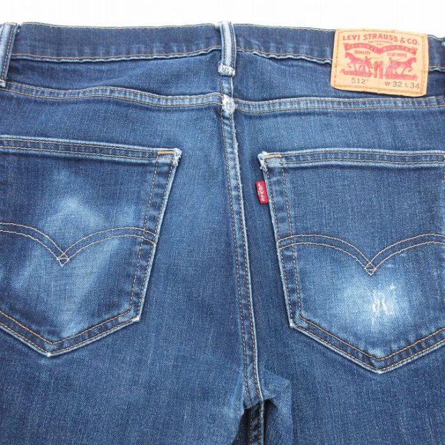 古着通販 W32☆古着 リーバイス Levis 512 ジーンズ メンズ ヒゲ 紺