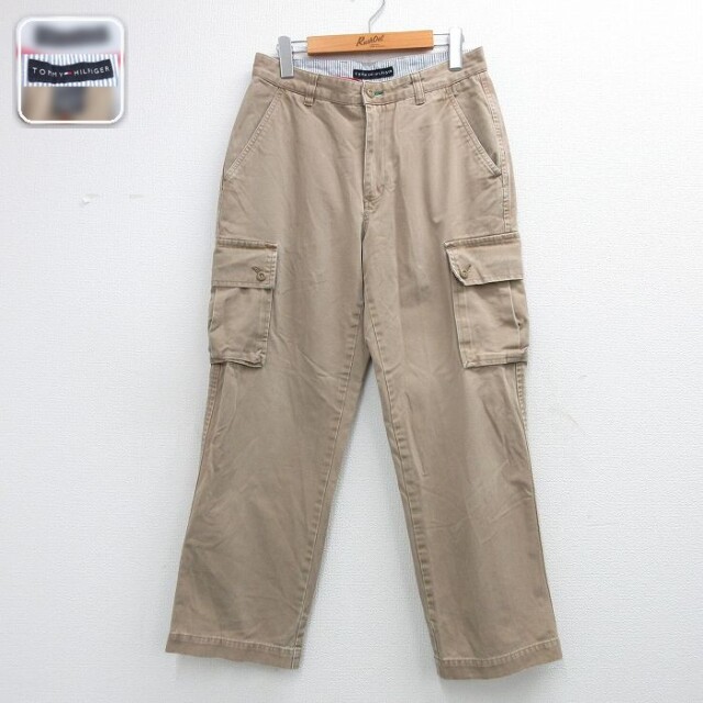 トミーヒルフィガー カーゴパンツ ベージュ 実寸W30 | 古着