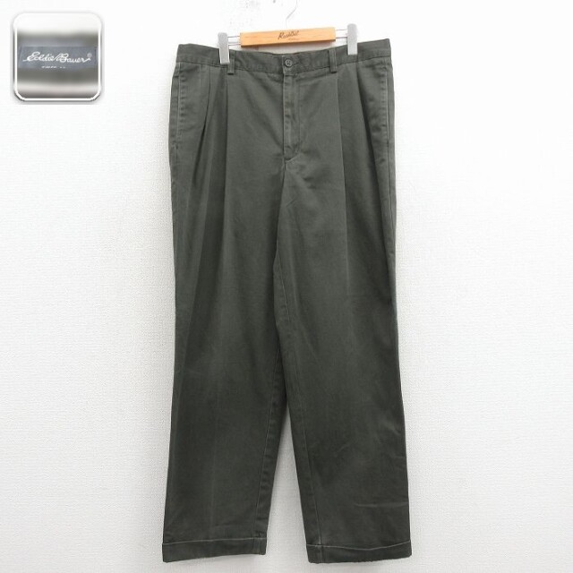【20%OFF】エディーバウアー パンツ グリーン 実寸W35 | 古着