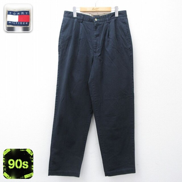 【20%OFF】トミーヒルフィガー 90s パンツ ブラック 実寸W33 | 古着