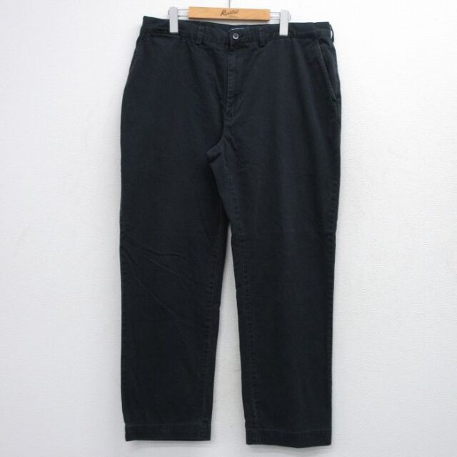 ラルフローレン 90s チノパン ワンポイントロゴ ブラック 実寸W38 | 古着