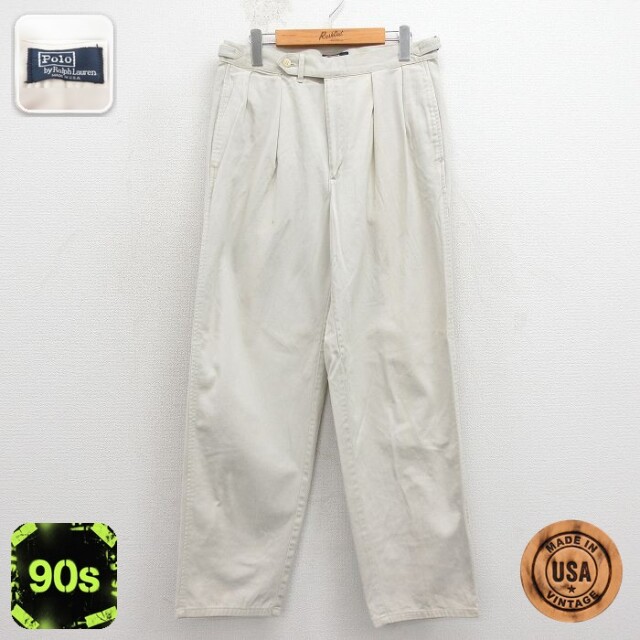 【20%OFF】ラルフローレン 90s パンツ ベージュ 実寸W30 | 古着