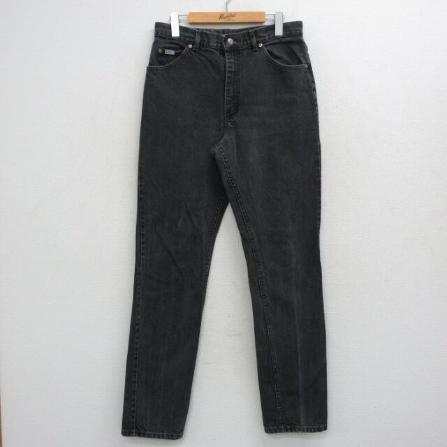 Lee リー W32 ブラックデニム 黒 古着 90s ボトム 18981 古着通販 W32☆古着 リー Lee ジーンズ メンズ コットン USA製 黒 デニム