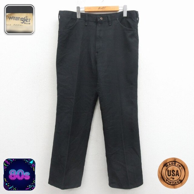 【20%OFF】ラングラー 80s パンツ タロン ブラック 実寸W38 | 古着