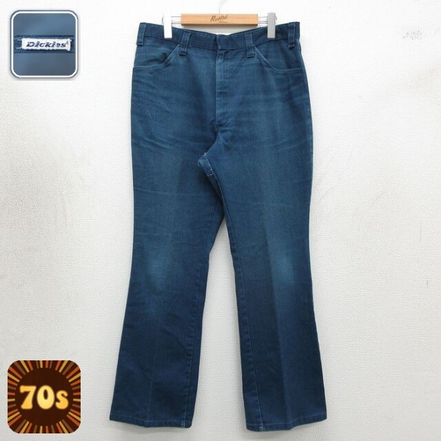 【20%OFF】ディッキーズ 70s ワークパンツ フレア ネイビー 実寸W34 | 古着