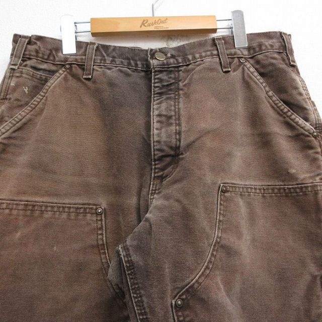 カーハート　ペインターパンツ　80s〜90s USA製　タグなしw36 フェード Carhartt◇80s/星タグ/usa製/ユニチケ/デニムペインターパンツ/42