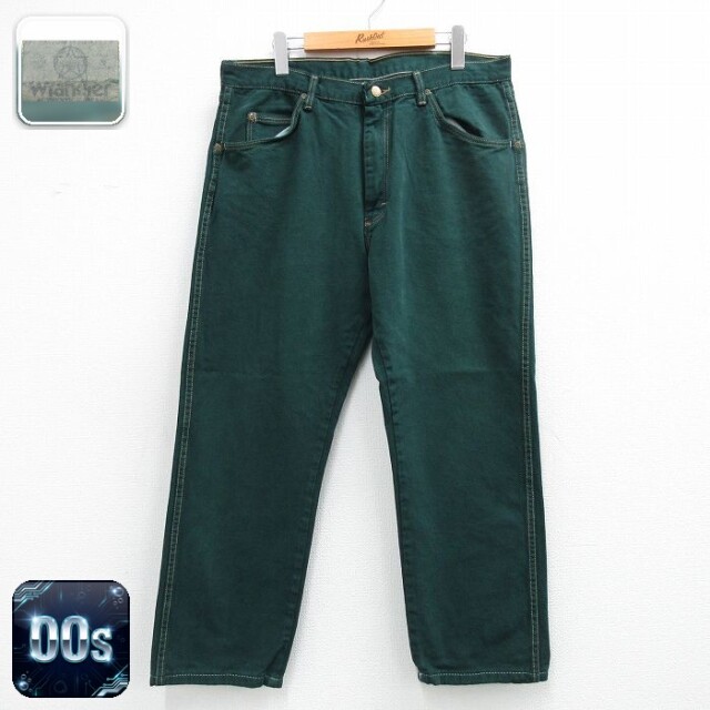 【20%OFF】ラングラー 00s ジーンズ グリーン 実寸W36 | 古着