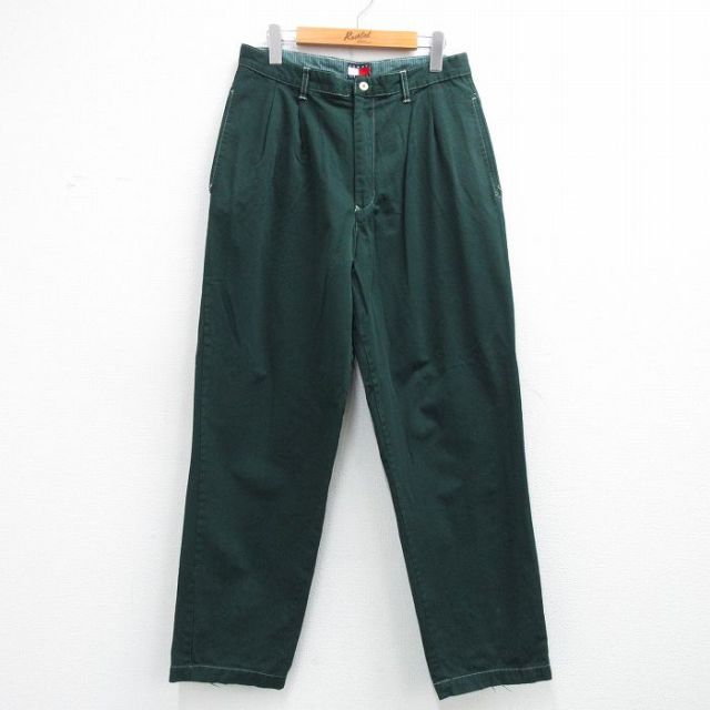 トミーヒルフィガー 90s パンツ グリーン W32 | 古着