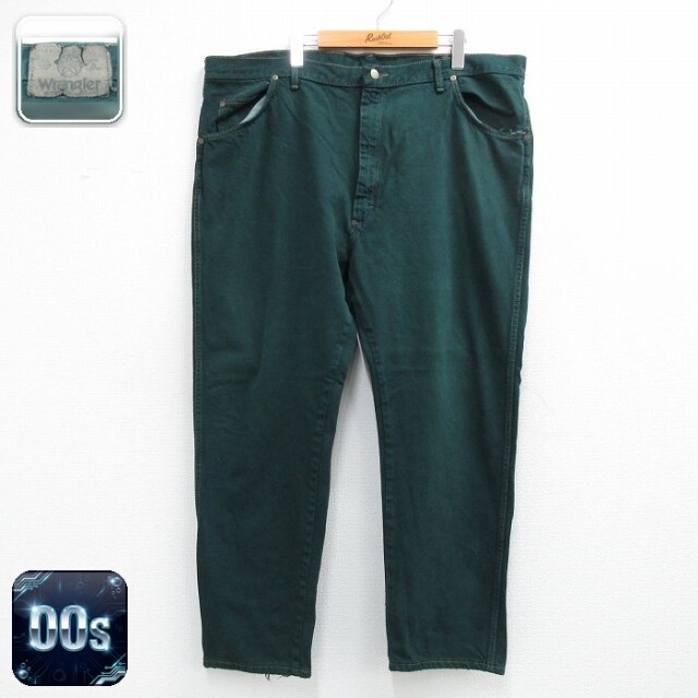 【20%OFF】ラングラー 00s ジーンズ グリーン 実寸W44 | 古着