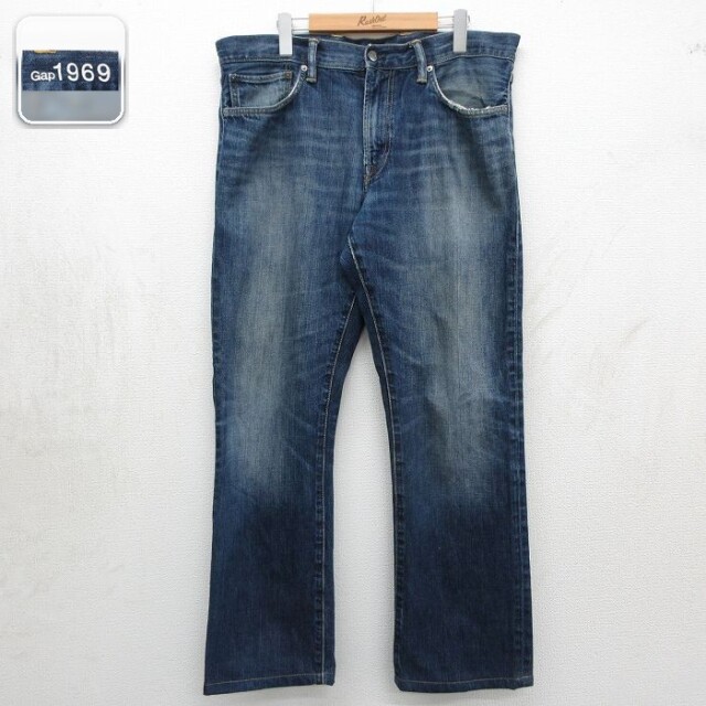 【20%OFF】ギャップ ジーンズ ヒゲ ネイビー 実寸W37 | 古着