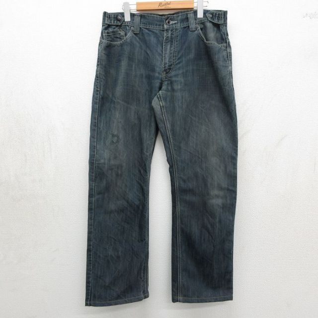 リーバイス514 ジーンズ ヒゲ ネイビー 実寸W36 | 古着