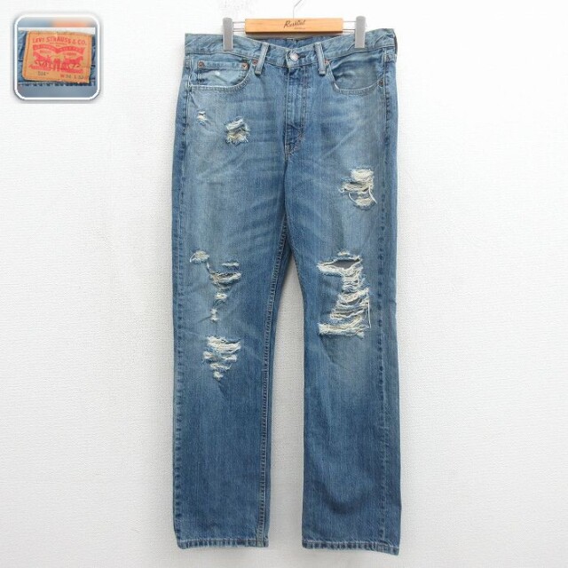 【20%OFF】リーバイス514 ジーンズ ヒゲ ネイビー 実寸W34 | 古着