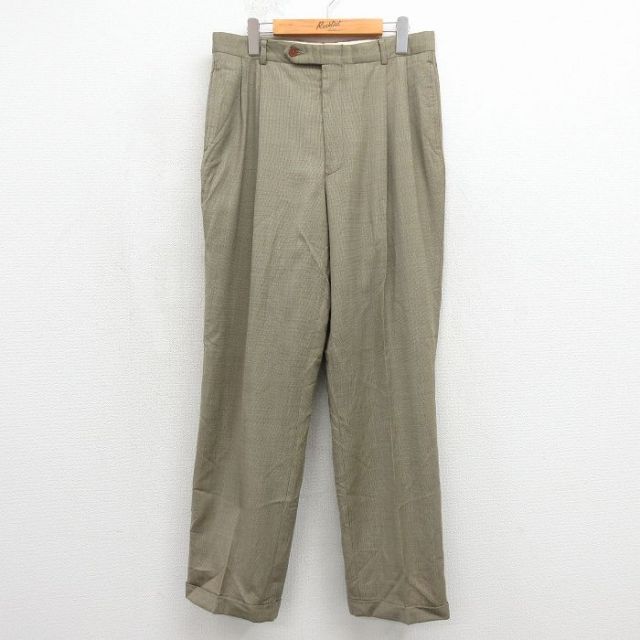 ノーティカ 90s スラックス チェック ベージュ 実寸W34 | 古着