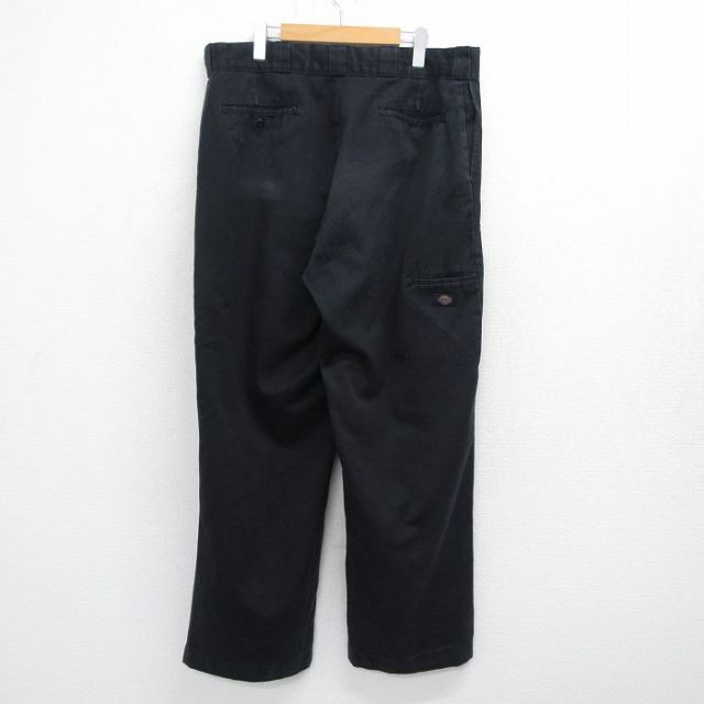 古着通販 W38☆古着 ディッキーズ ワーク パンツ メンズ ダブルニー 黒