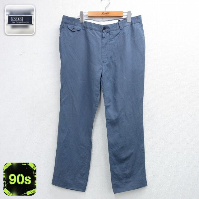 ラルフローレン 90s パンツ ライトブルー 実寸W36 | 古着
