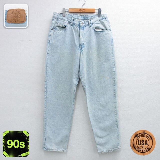 【20%OFF】90s テーパードジーンズ ライトブルー 実寸W34 | 古着