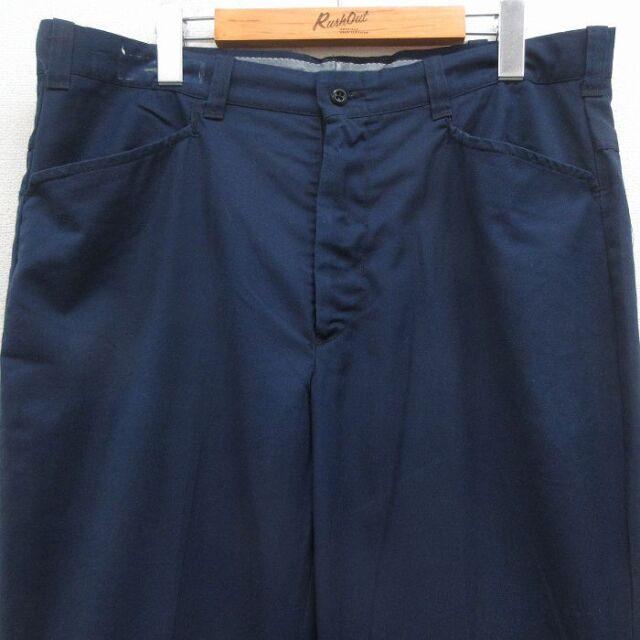 古着通販 W35☆古着 ワーク パンツ メンズ 80年代 80s ネイビー