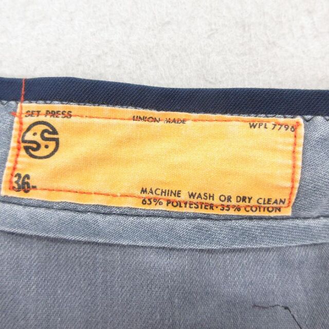 古着通販 W35☆古着 ワーク パンツ メンズ 80年代 80s ネイビー