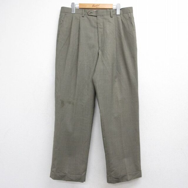 ラルフローレン スラックス チェック カーキ 実寸W34 | 古着