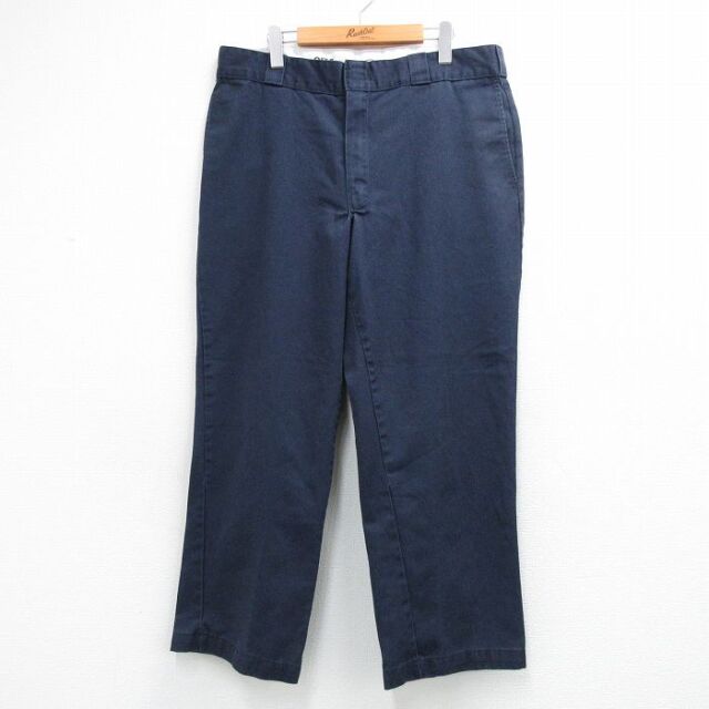 古着通販 W37☆古着 ディッキーズ ワーク パンツ メンズ 874 ネイビー