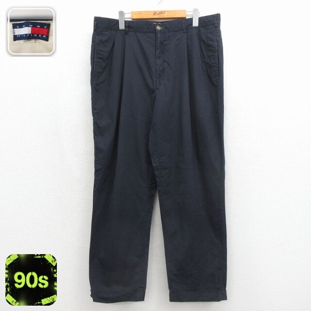 トミーヒルフィガー 90s パンツ ネイビー 実寸W38 | 古着