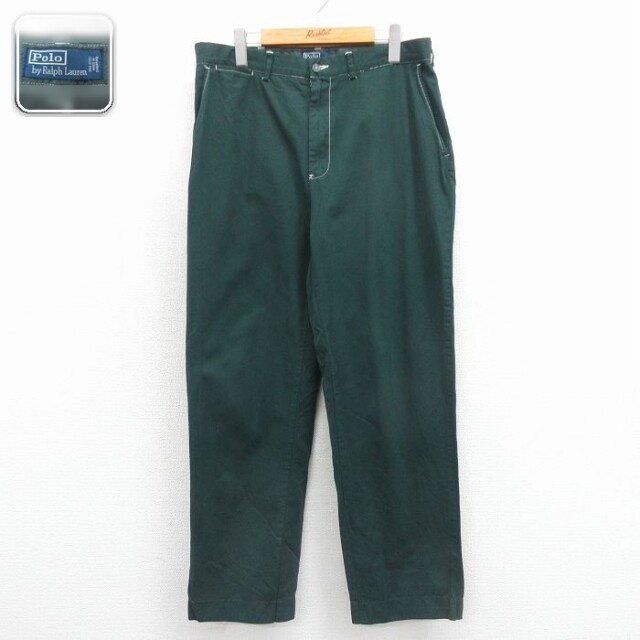 ラルフローレン パンツ グリーン 実寸W34 | 古着