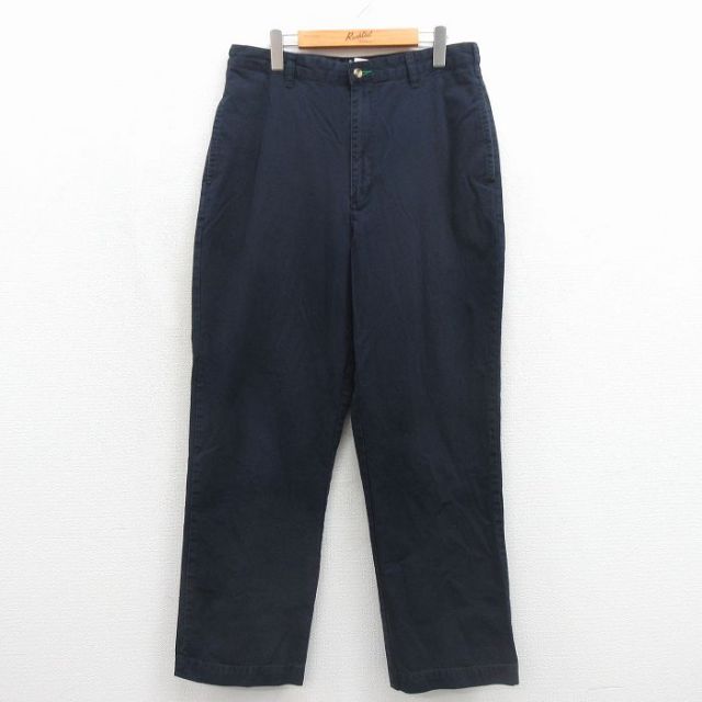 トミーヒルフィガー 00s パンツ ワンポイントロゴ ネイビー 実寸W33 | 古着