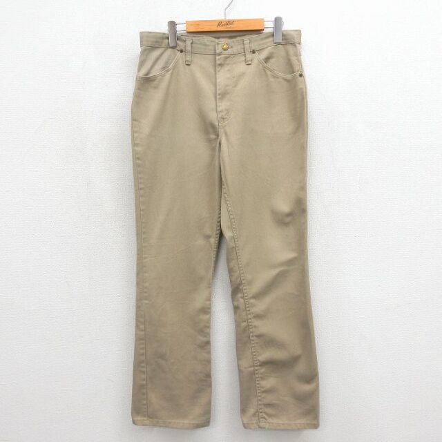 W34★古着 ラスラー パンツ メンズ 80年代 80s USA製 タロン ベージュ 26jun19
