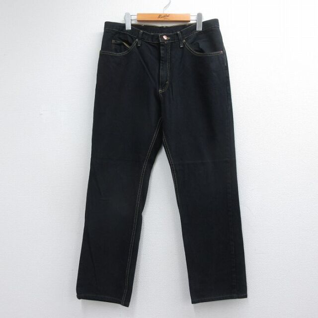 希少！美品 90s ラスラー 5ポケット ブラックデニムパンツ 黒タグ W36 古着通販 W36☆古着 リー Lee ジーンズ メンズ コットン ブラック